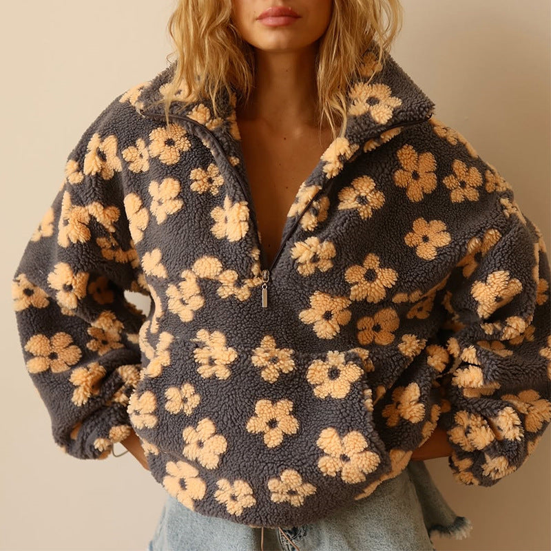 Auricci Floral Fleece-Pullover
